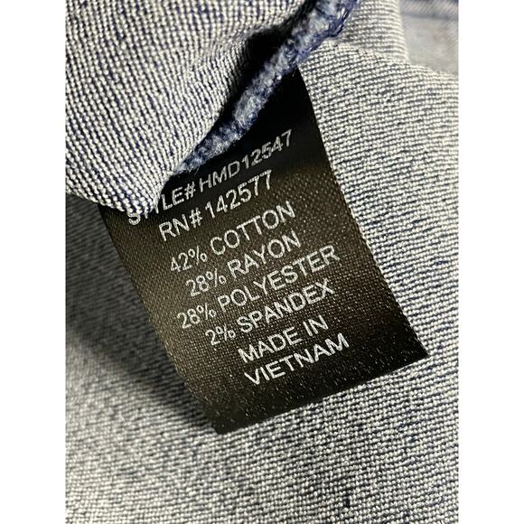 Haute Monde Sleeveless Zip Front Blue Denim Dress Large - Picture 7 of 9